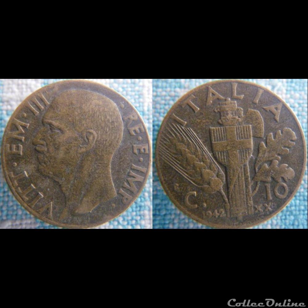 monnaie monde italie 10 centesimi 1942