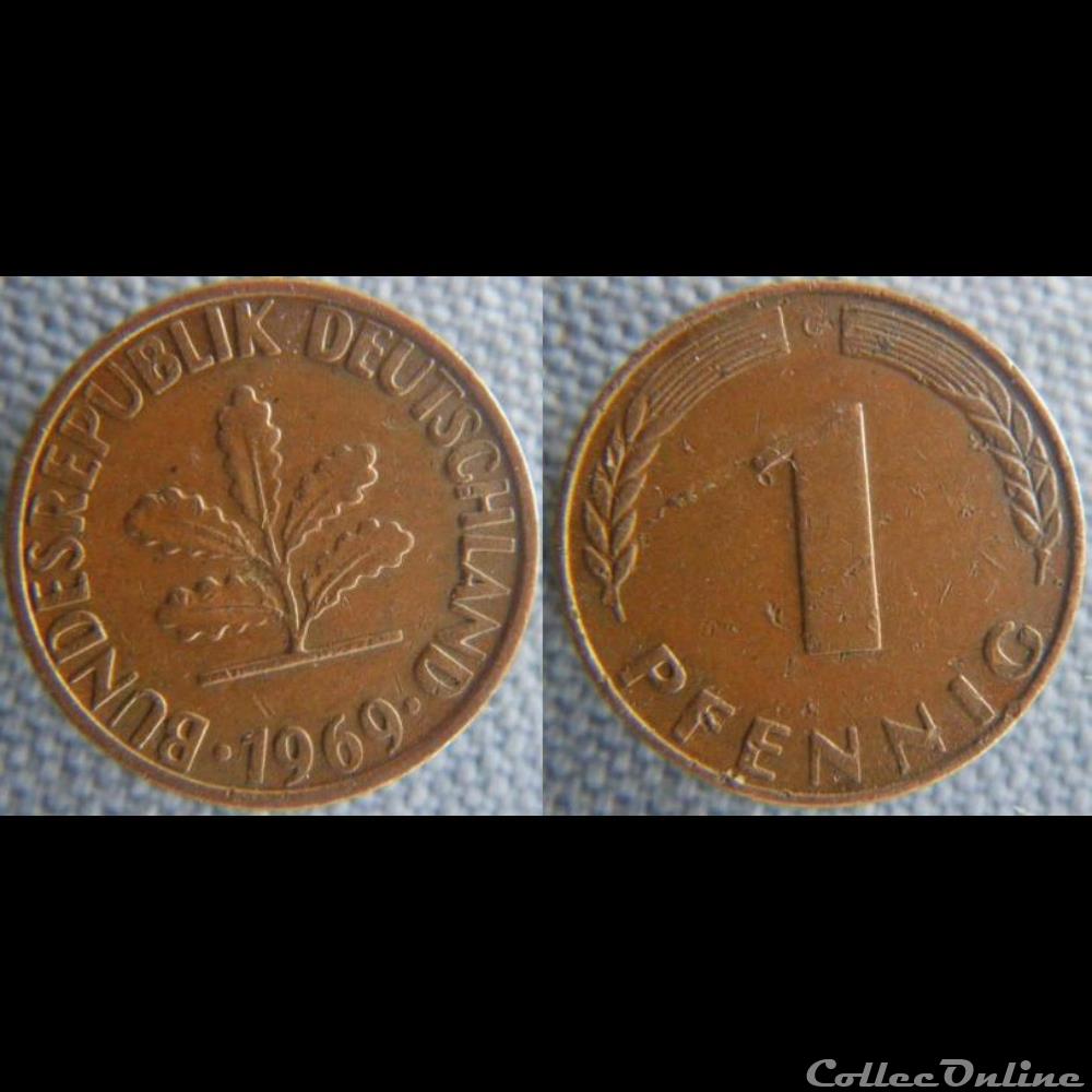 monnaie monde allemagne 1 pfennig 1969 g