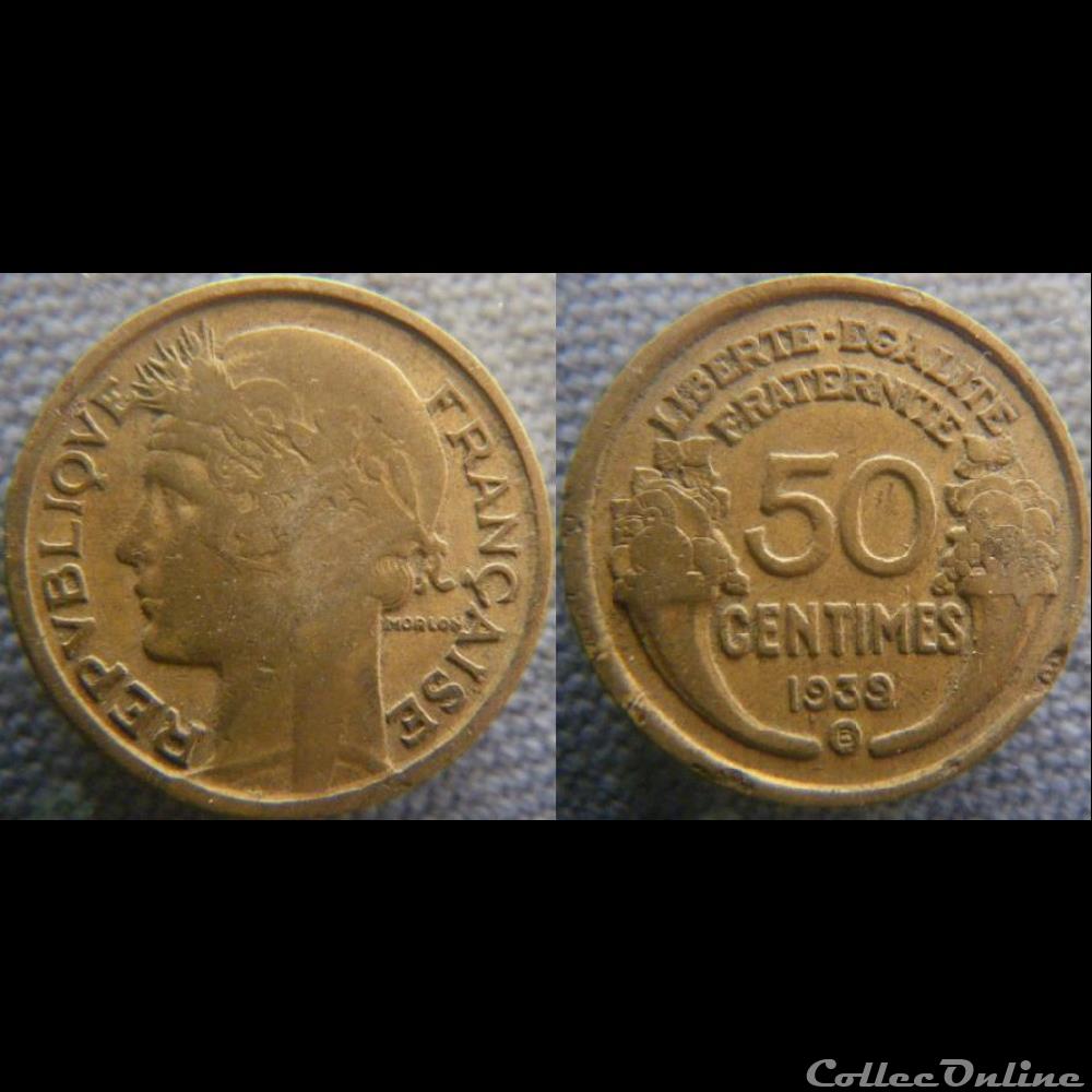 50 centimes 1939 B monnaie france moderne 50 centimes 1939 b