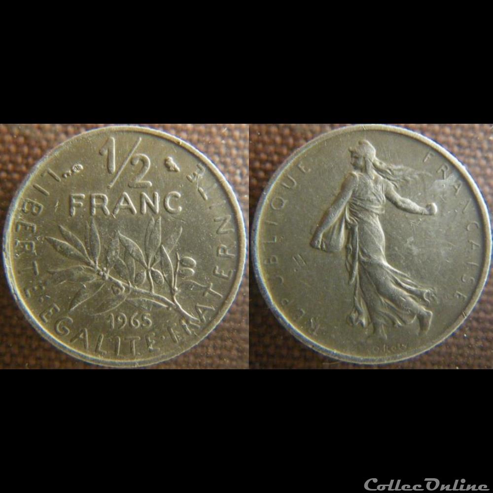 Demi Franc 1965 monnaie france moderne demi franc 1965
