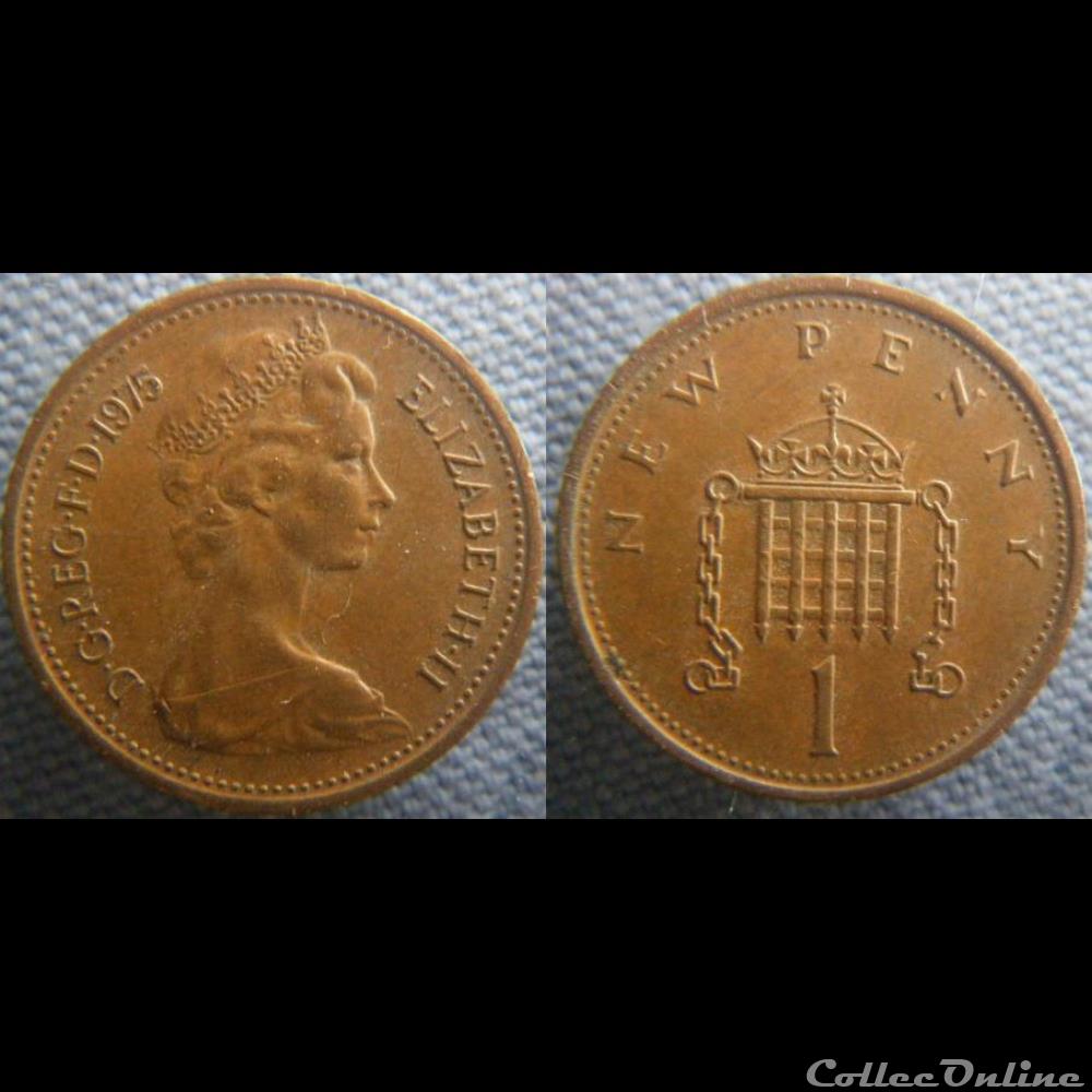 1 New Penny 1975 monnaie monde royaume uni 1 new penny 1975