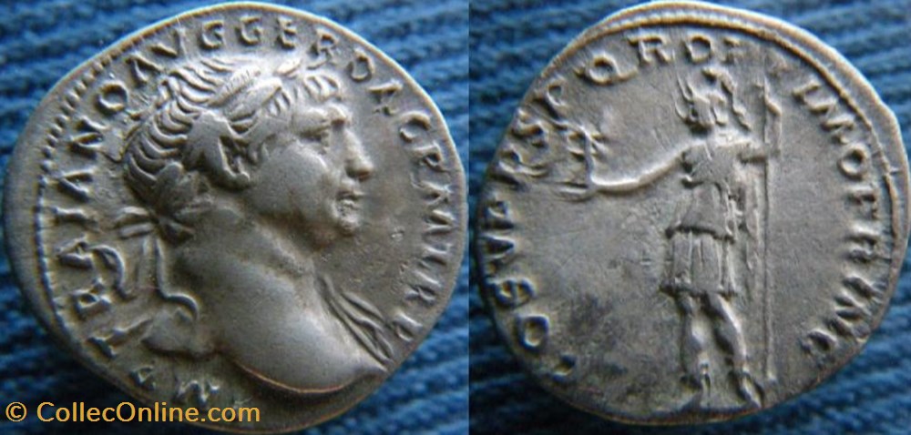 Trajan denier monnaies antiquite av jc ap romaines republicaines imperiales trajan denier
