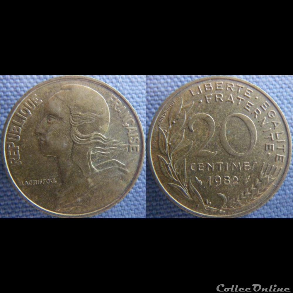 20 Centimes 1982 monnaie france moderne 20 centimes 1982