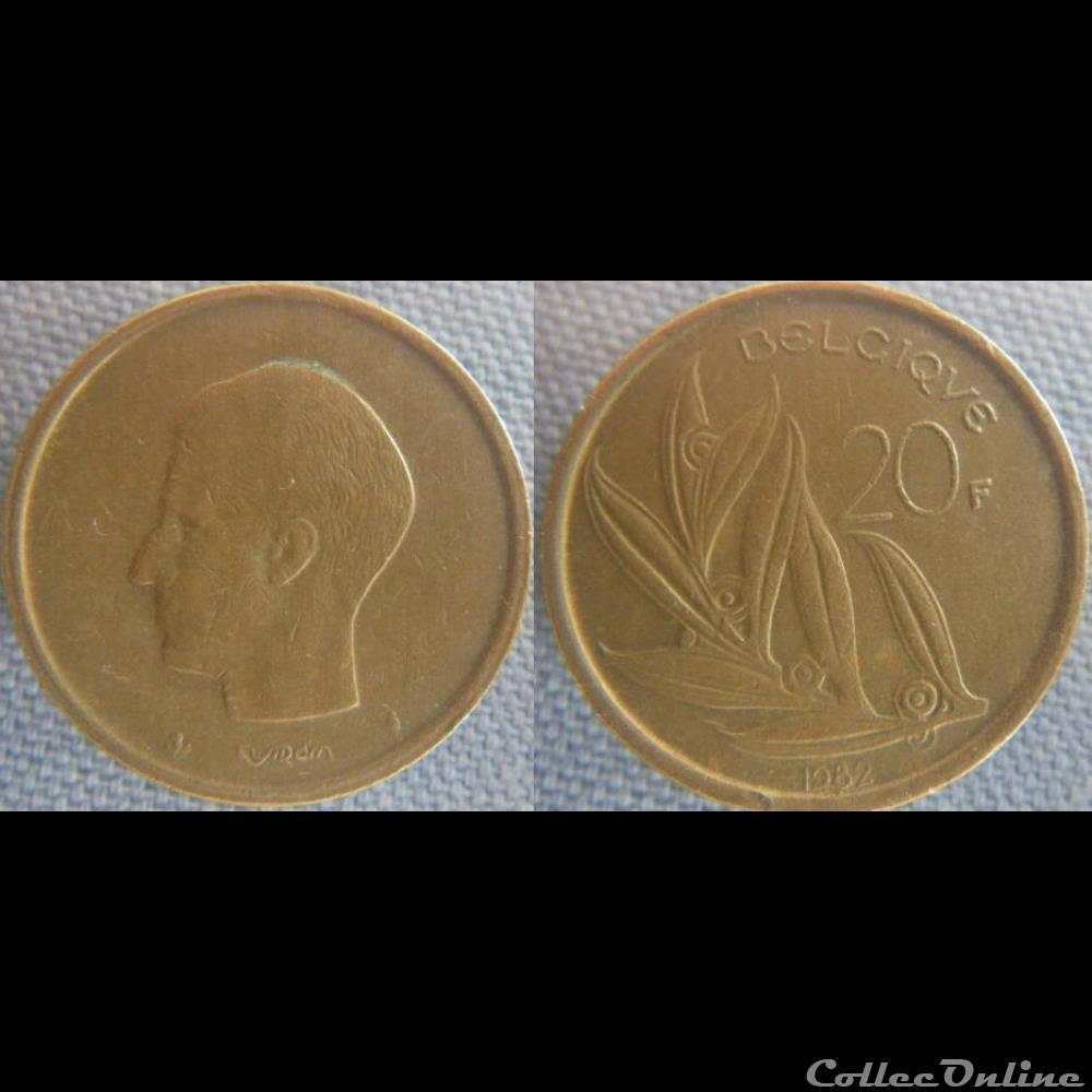20 Francs 1982 fr monnaie monde belgique 20 francs 1982 fr