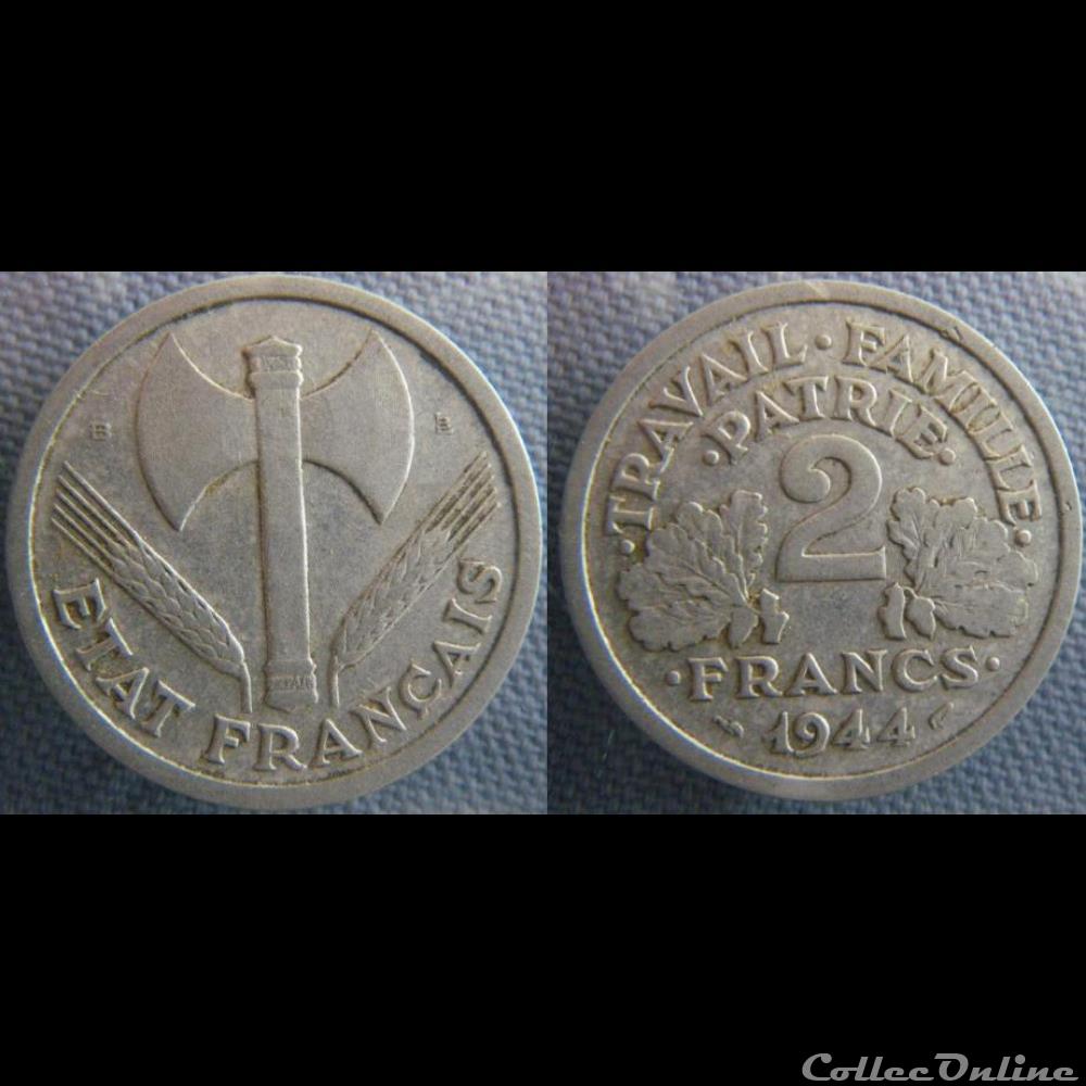 2 Francs 1944 B monnaie france moderne 2 francs 1944 b