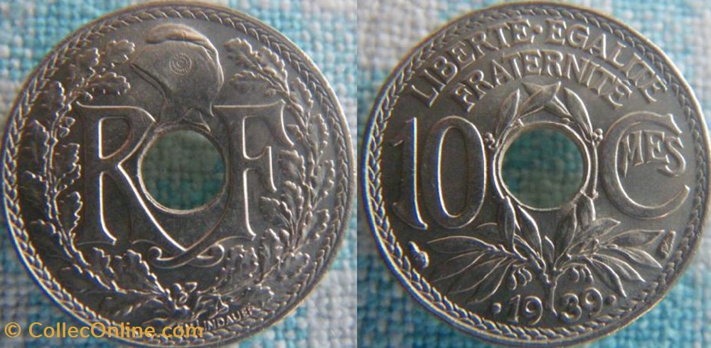 10 Centimes 1939 maillechort monnaie france moderne 10 centimes 1939 maillechort