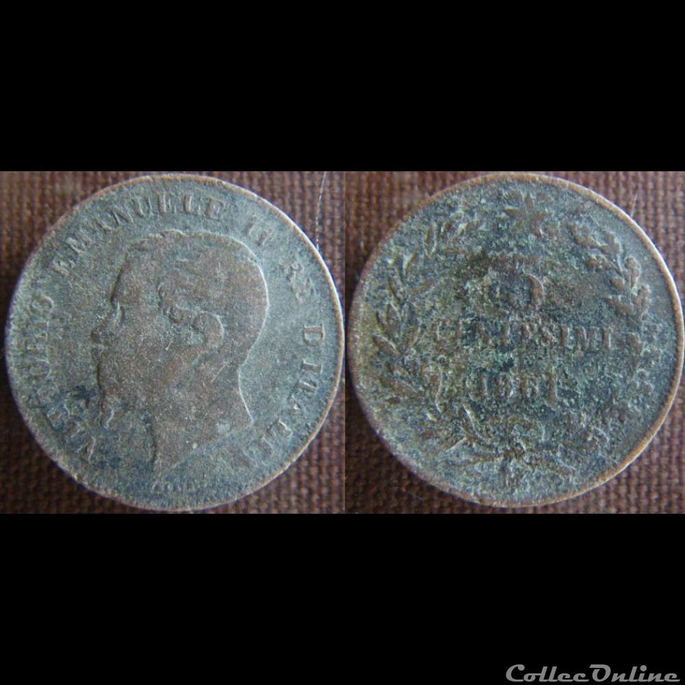 5 centesimi 1861 M monnaie monde italie 5 centesimi 1861 m
