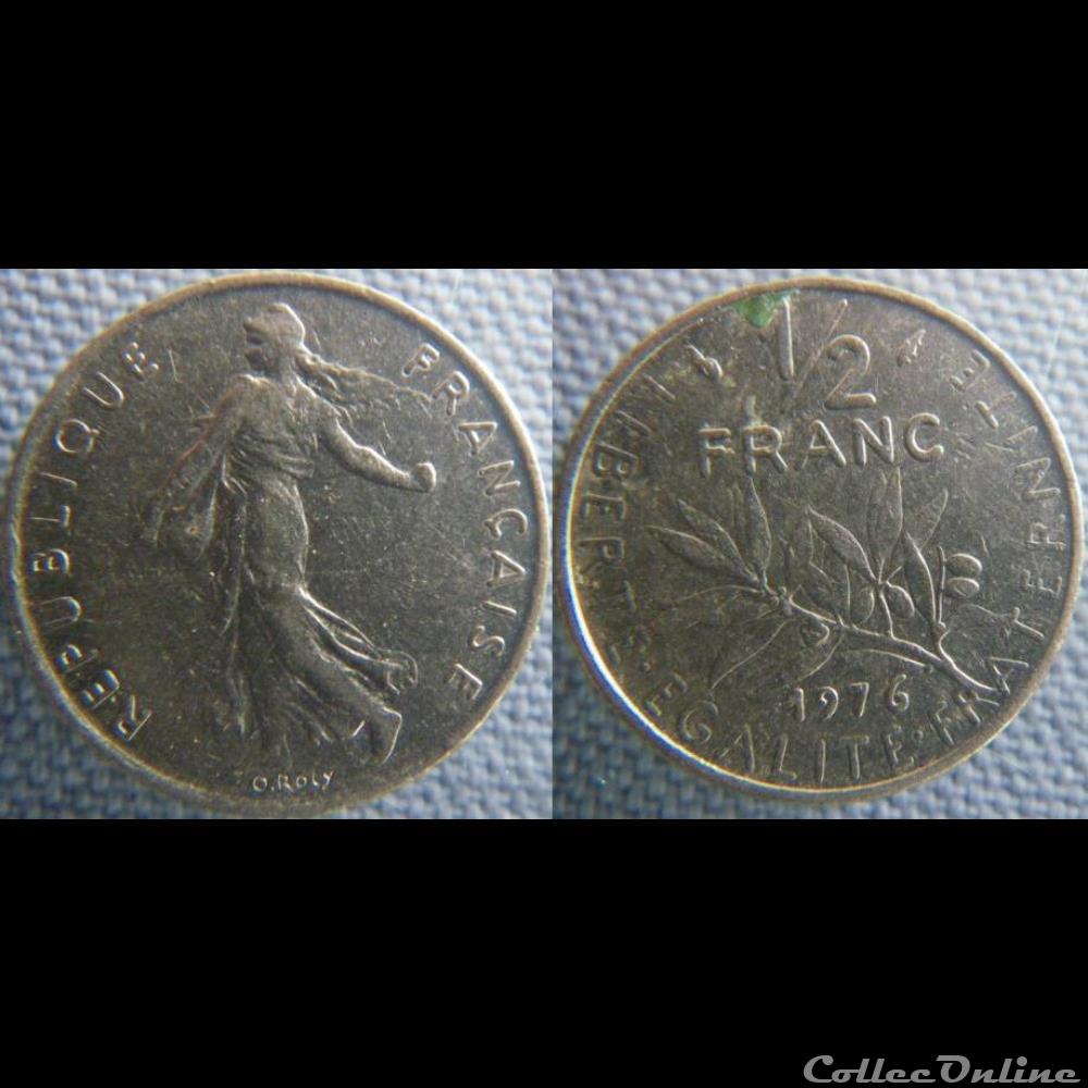 Demi Franc 1976 monnaie france moderne demi franc 1976