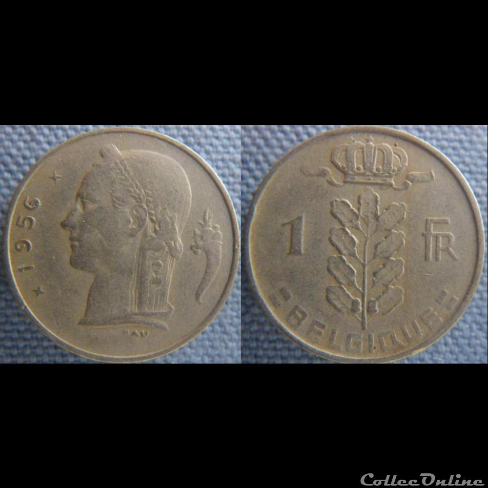 monnaie monde belgique 1 franc 1956 fr