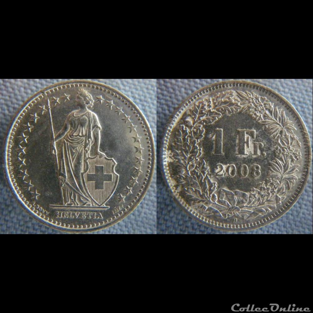 monnaie monde suisse 1 franc 2008 b