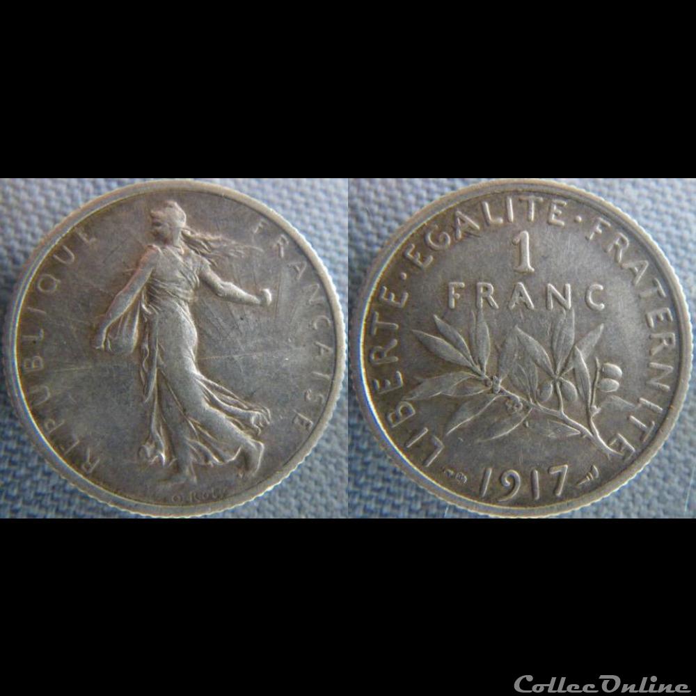 1 Franc 1917 monnaie france moderne 1 franc 1917