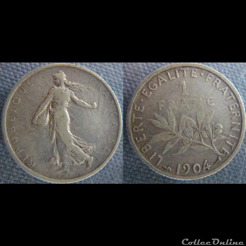 1 Franc 1904 monnaie france moderne 1 franc 1904