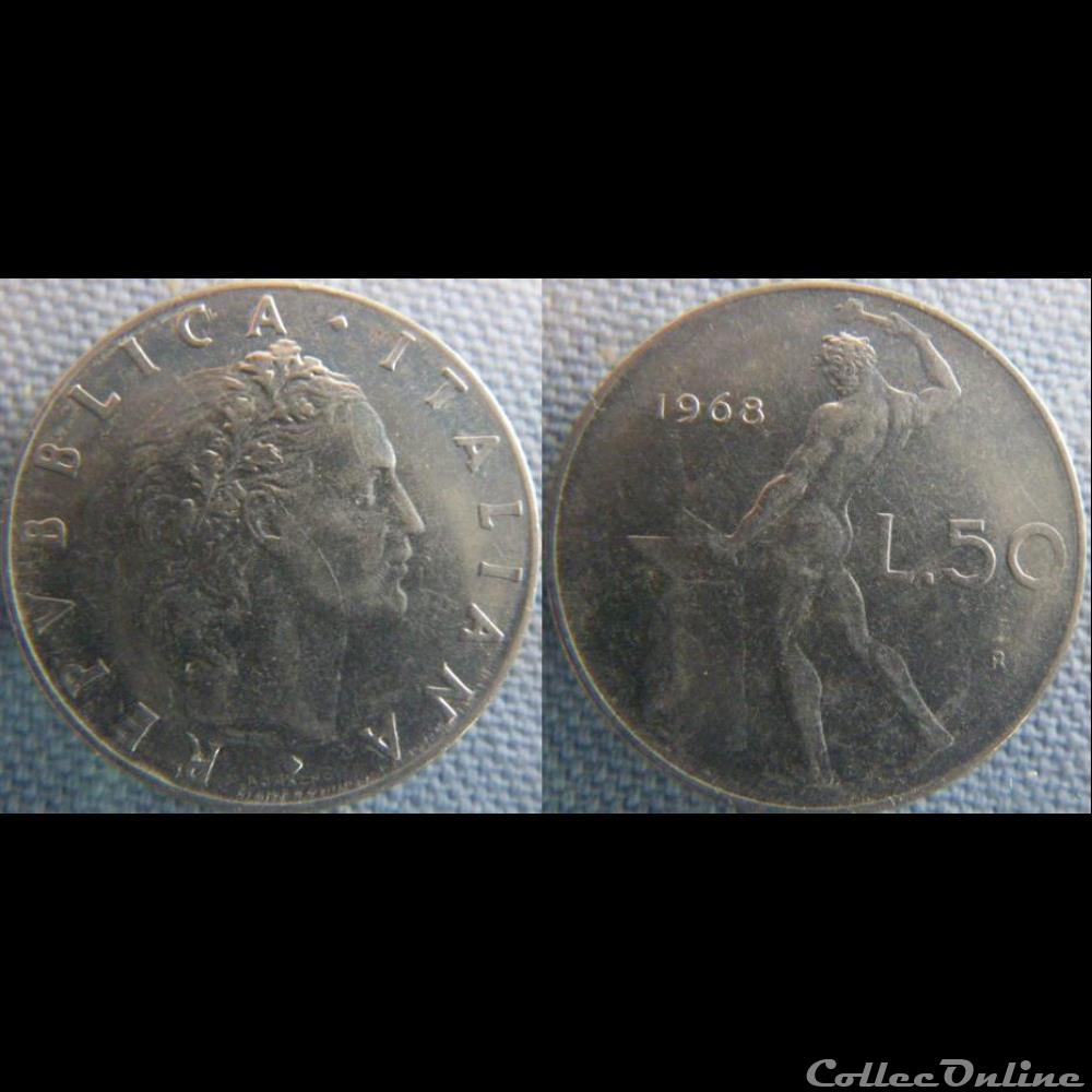 monnaie monde italie 50 lire 1968