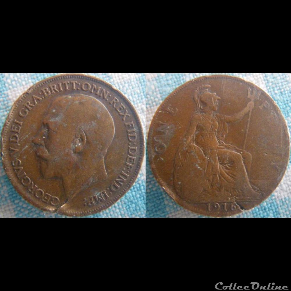 1 Penny 1916 monnaie monde royaume uni 1 penny 1916