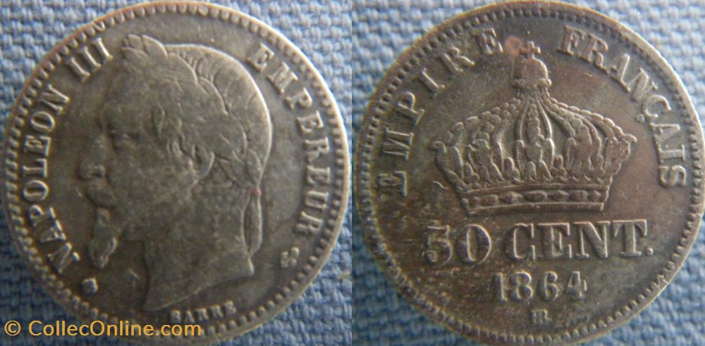 50 centimes 1864 B monnaie france a moderne 50 centimes 1864 b