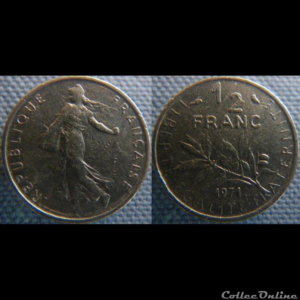 Demi Franc 1971 monnaie france moderne demi franc 1971
