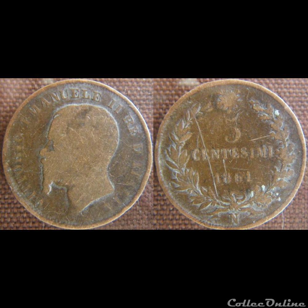 5 centesimi 1861 N monnaie monde italie 5 centesimi 1861 n