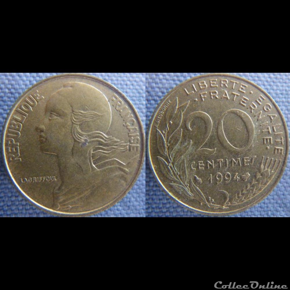 20 Centimes 1994 Abeille monnaie france moderne 20 centimes 1994 abeille