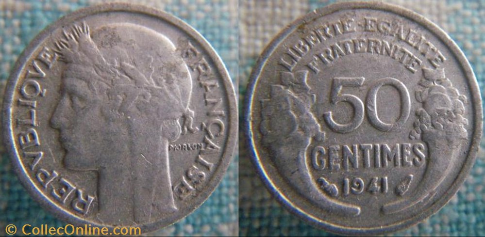 50 centimes 1941 monnaie france a moderne 50 centimes 1941