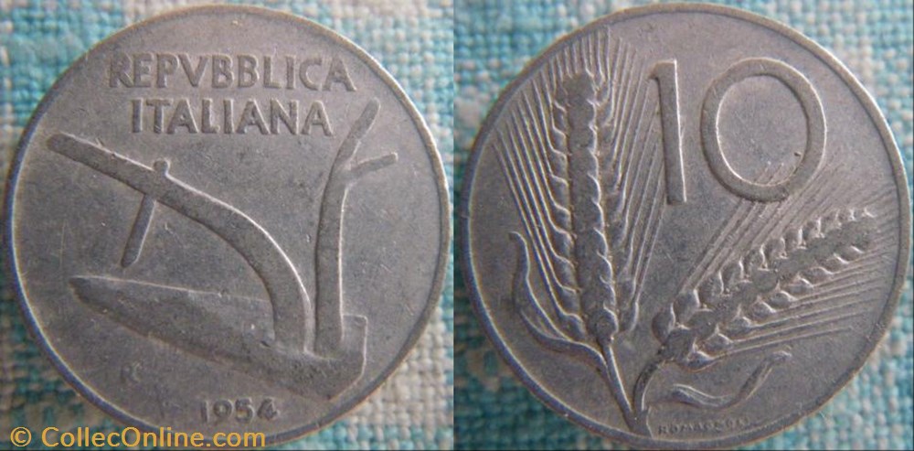 10 Lire 1954 monnaie monde italie 10 lire 1954