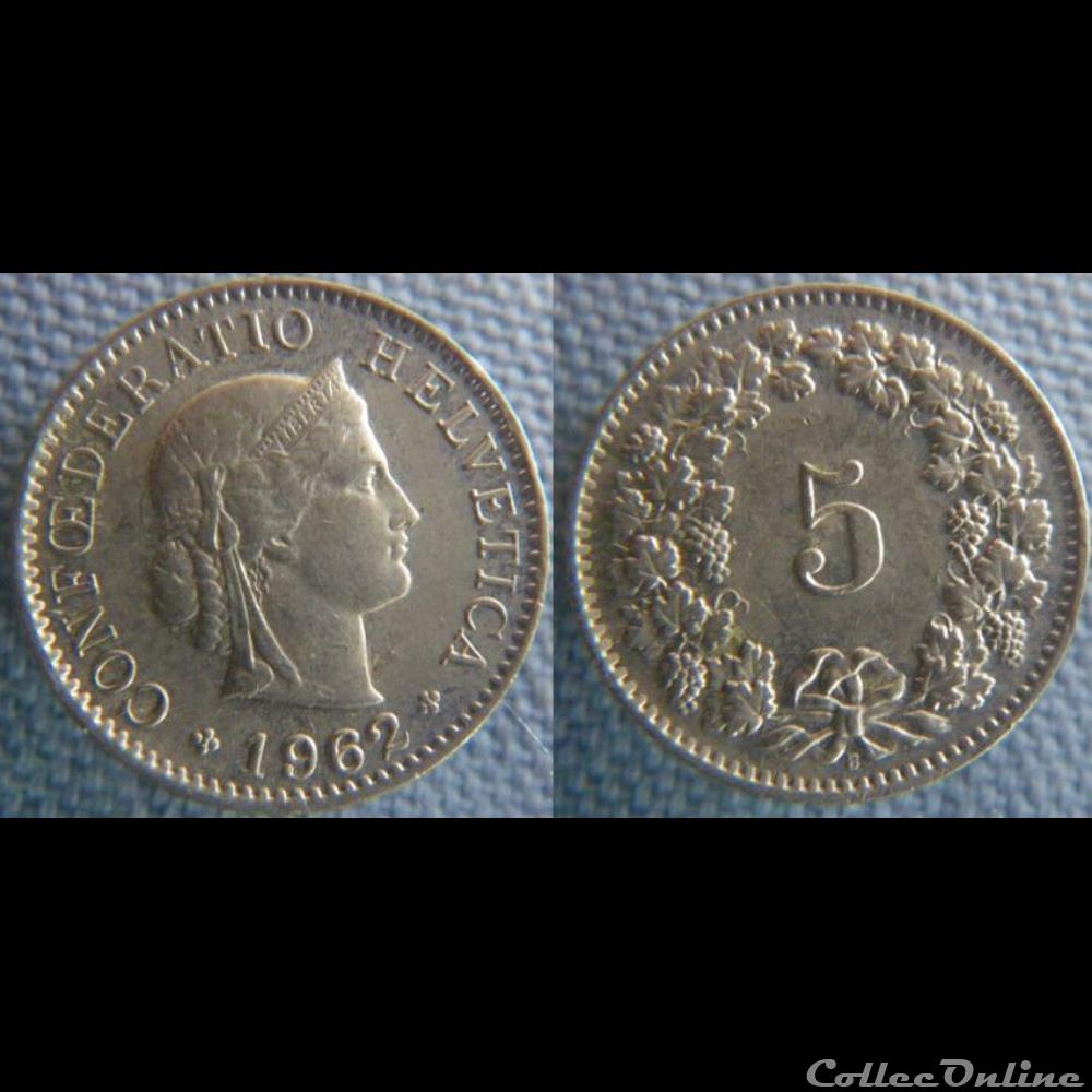 5 Rappen 1962 B monnaie monde suisse 5 rappen 1962 b