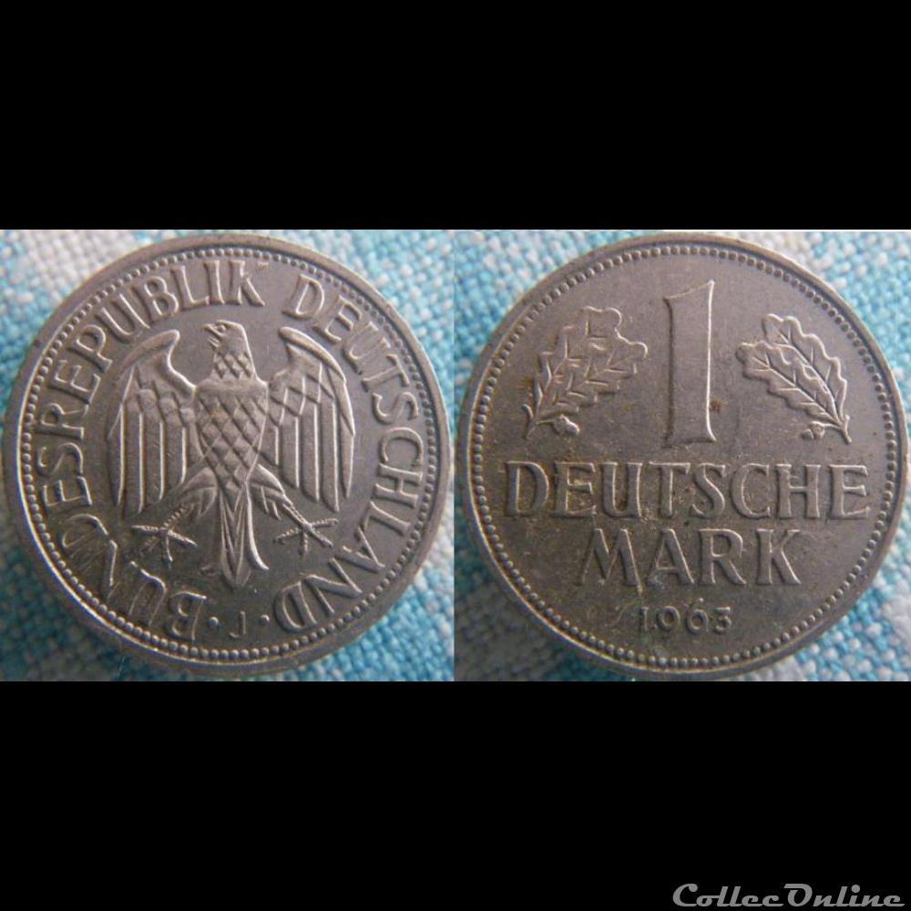 1 Mark 1963 J monnaie monde allemagne 1 mark 1963 j