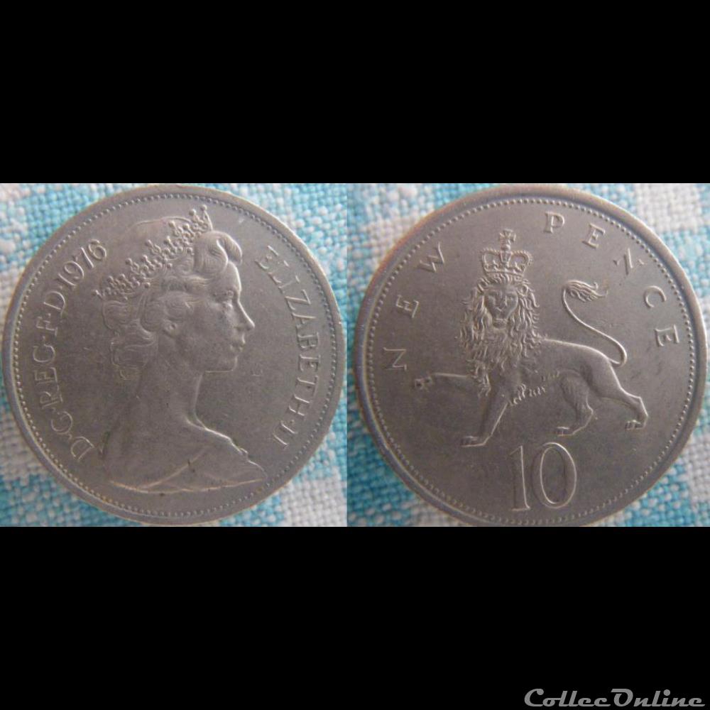 10 New Pence 1976 monnaie monde royaume uni 10 new pence 1976