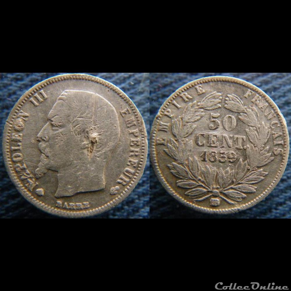 50 centimes 1859 BB monnaie france moderne 50 centimes 1859 bb