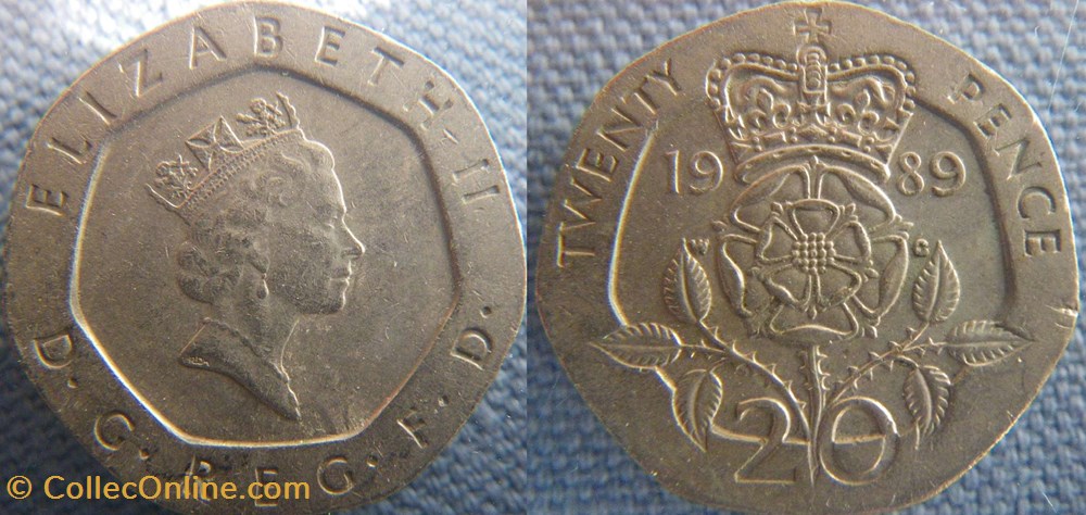 20 Pence 1989 monnaie monde royaume uni 20 pence 1989