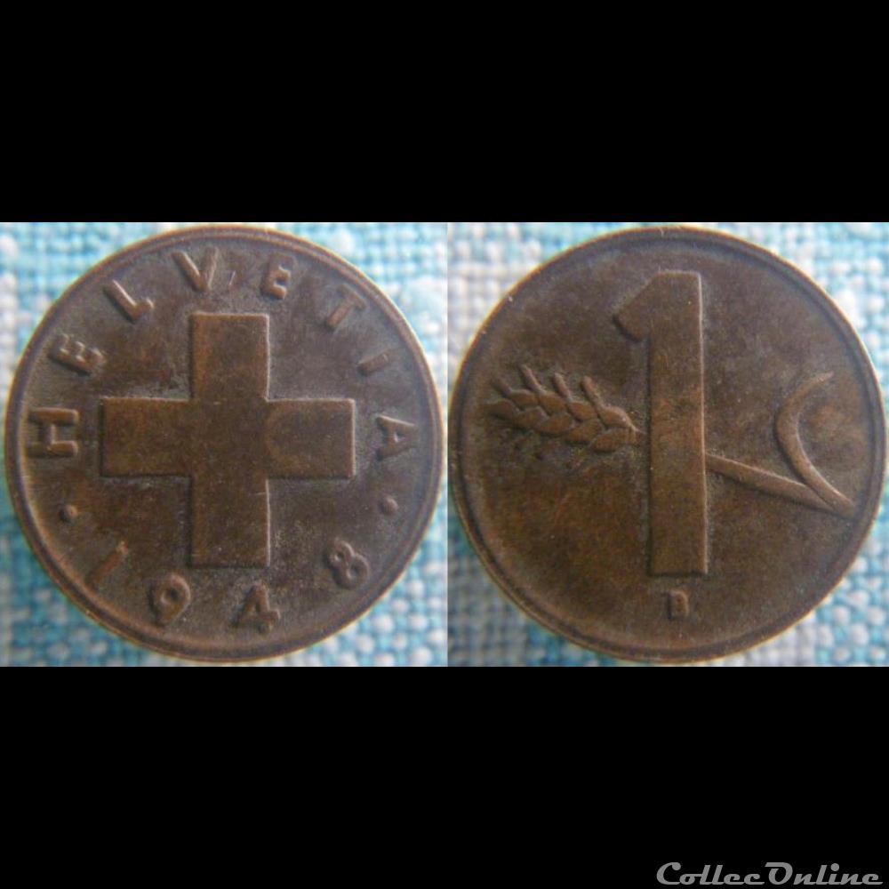 1 Rappen 1948 B monnaie monde suisse 1 rappen 1948 b