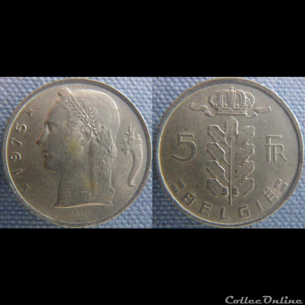 monnaie monde belgique 5 francs 1975 fl