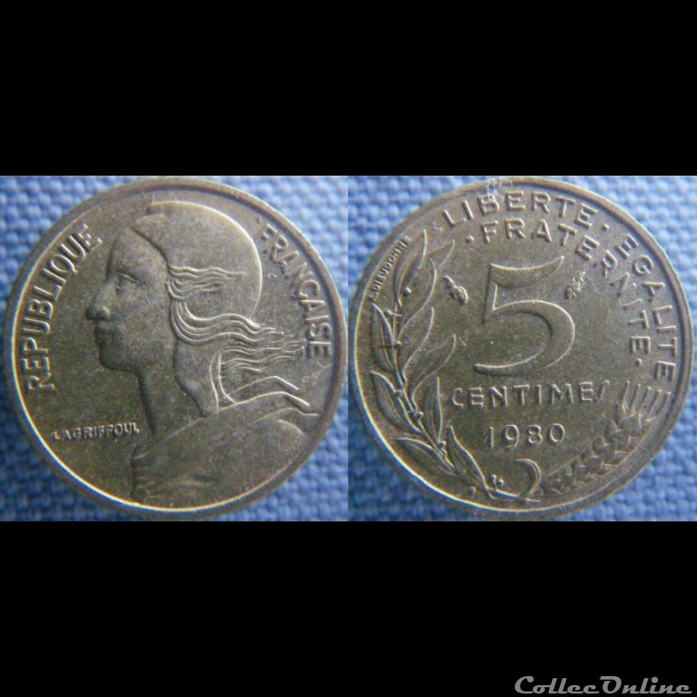 5 Centimes 1980 monnaie france moderne 5 centimes 1980