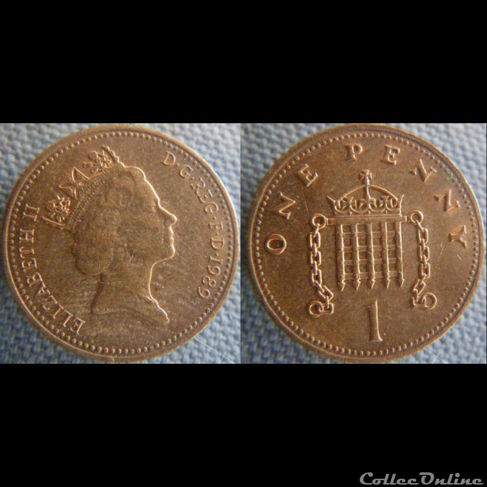 1 Penny 1989 monnaie monde royaume uni 1 penny 1989