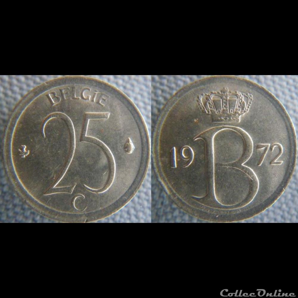 25 Centimes 1972 FL monnaie monde belgique 25 centimes 1972 fl