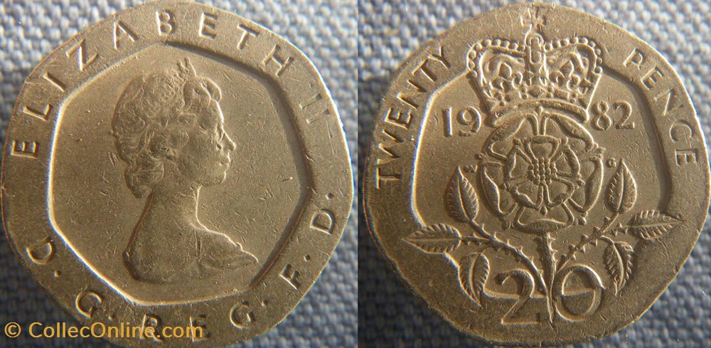 20 Pence 1982 monnaie monde royaume uni 20 pence 1982