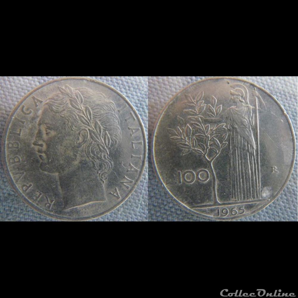 100 Lire 1965 monnaie monde italie 100 lire 1965