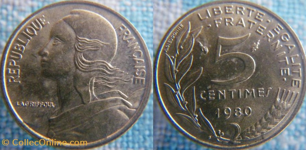 5 Centimes 1980 monnaie france a moderne 5 centimes 1980