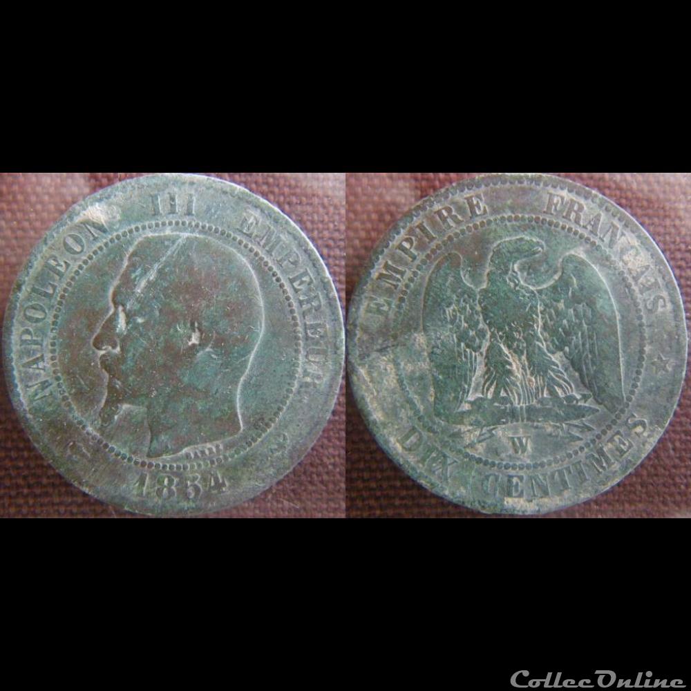 monnaie france moderne 10 centimes 1854 w