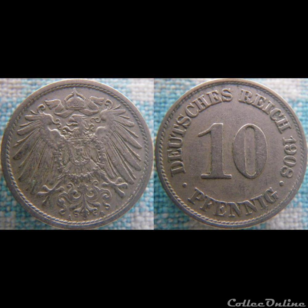 10 pfennig 1908 A monnaie monde allemagne 10 pfennig 1908 a