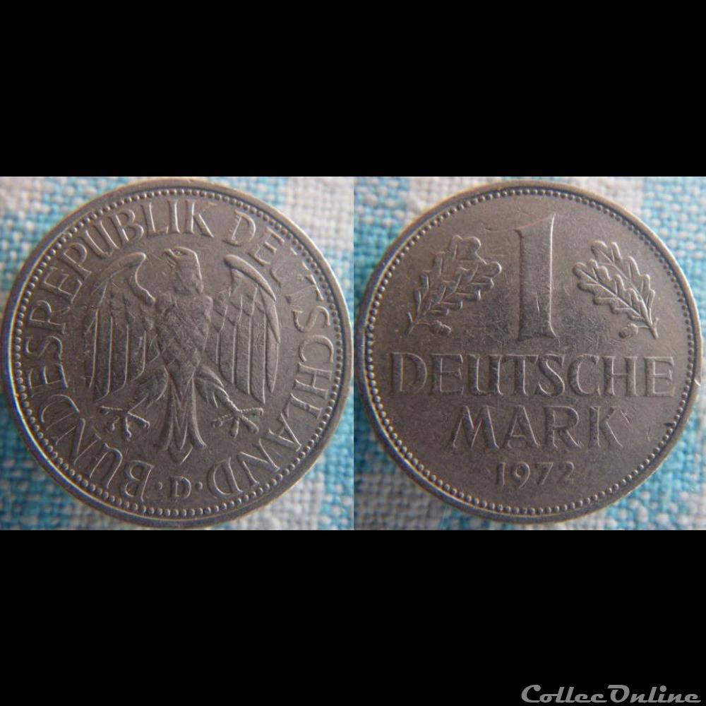 1 Mark 1972 D monnaie monde allemagne 1 mark 1972 d