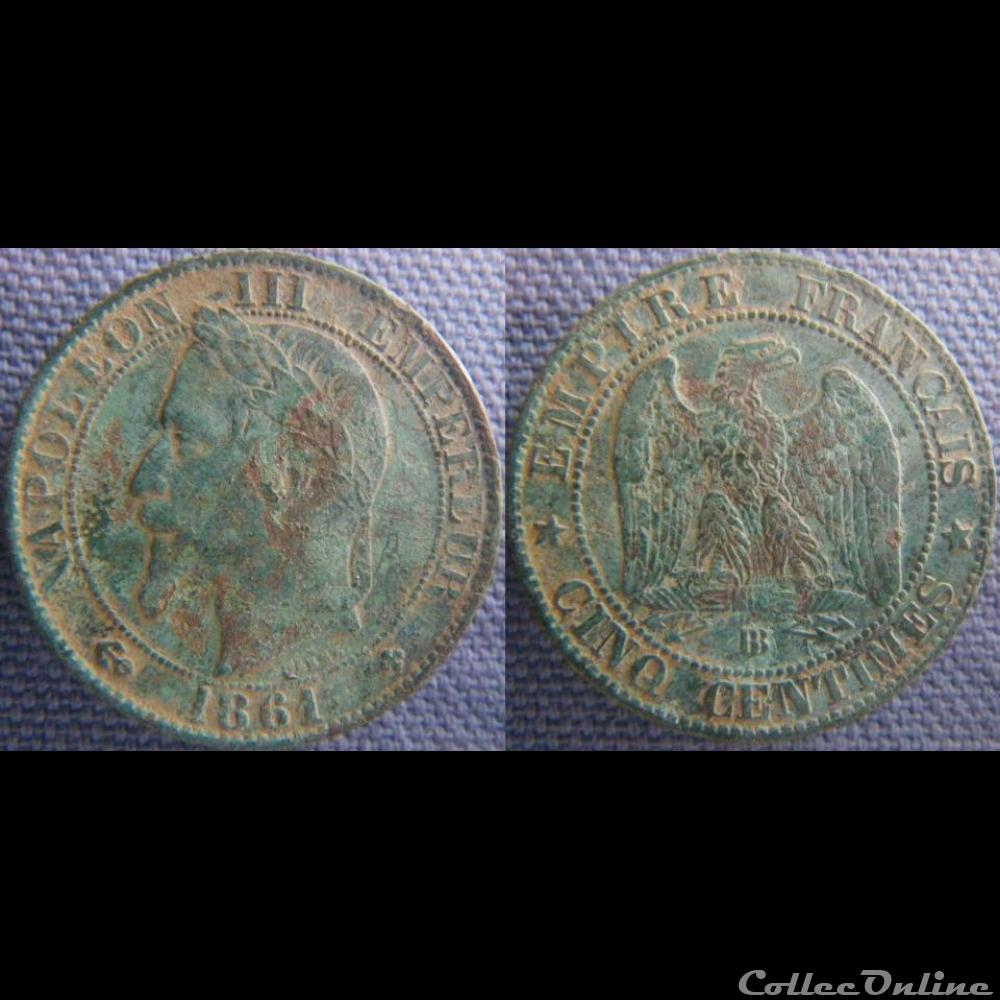 5 Centimes 1861 BB monnaie france moderne 5 centimes 1861 bb