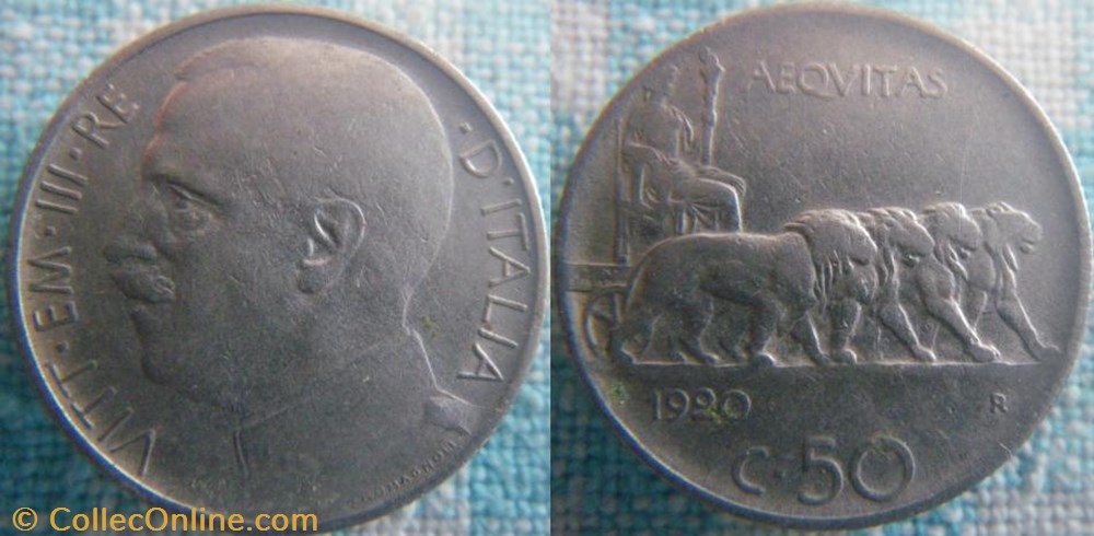 50 Centesimi 1920 monnaie monde italie 50 centesimi 1920
