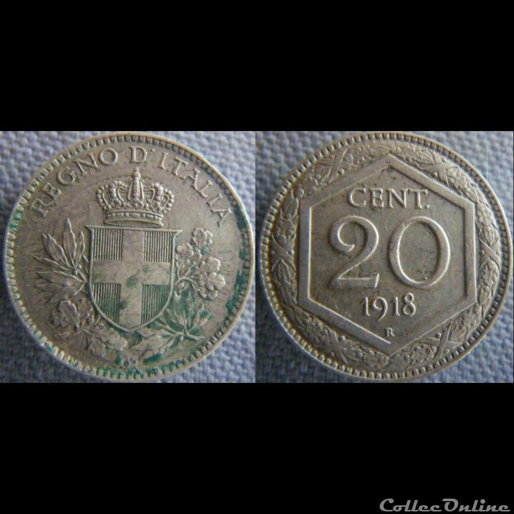 20 centesimi 1918 monnaie monde italie 20 centesimi 1918