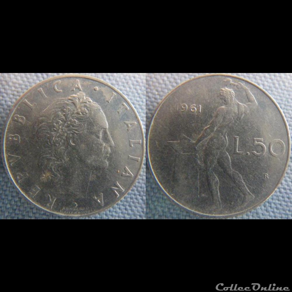 50 Lire 1961 monnaie monde italie 50 lire 1961