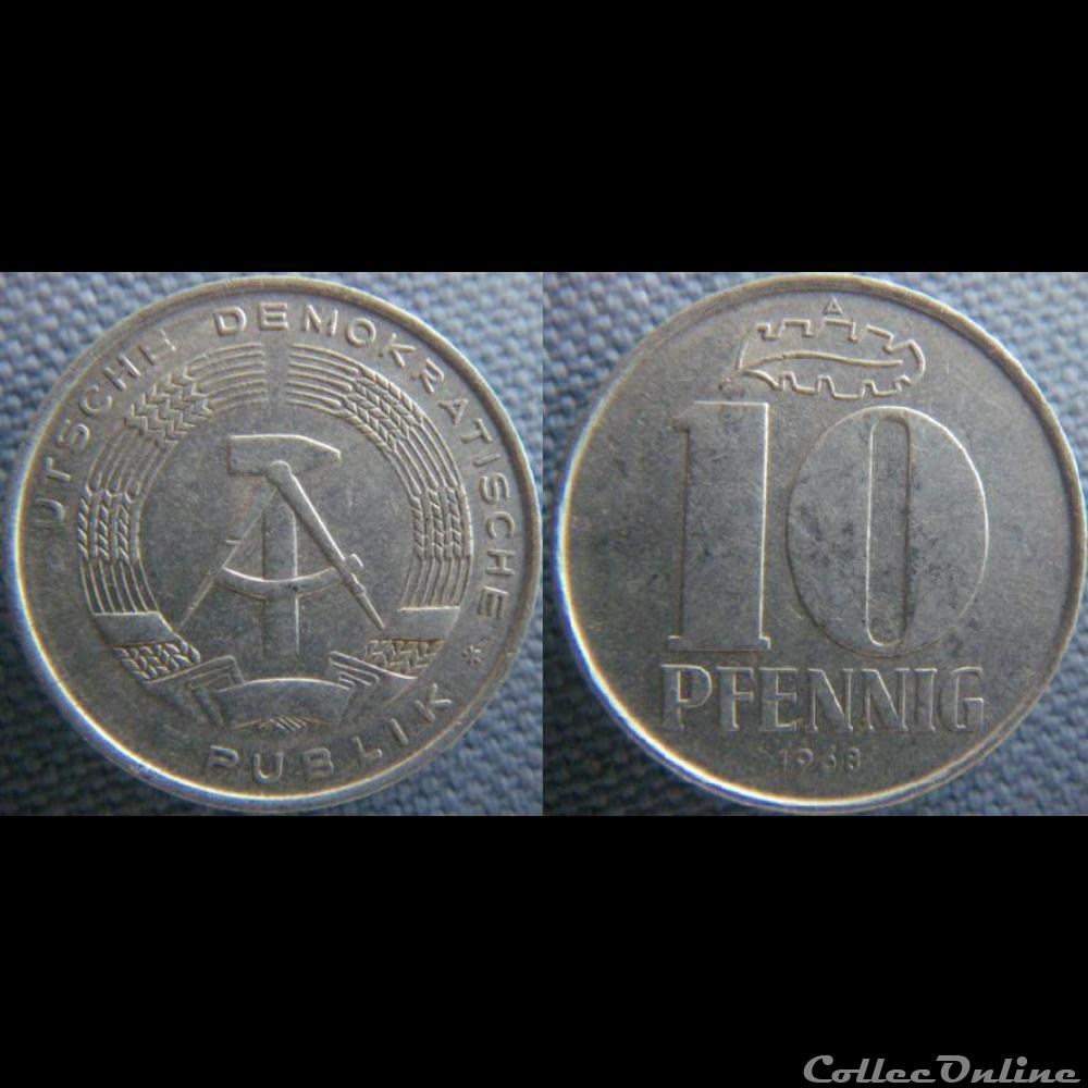 10 Pfennig 1968 A RDA monnaie monde allemagne 10 pfennig 1968 a rda
