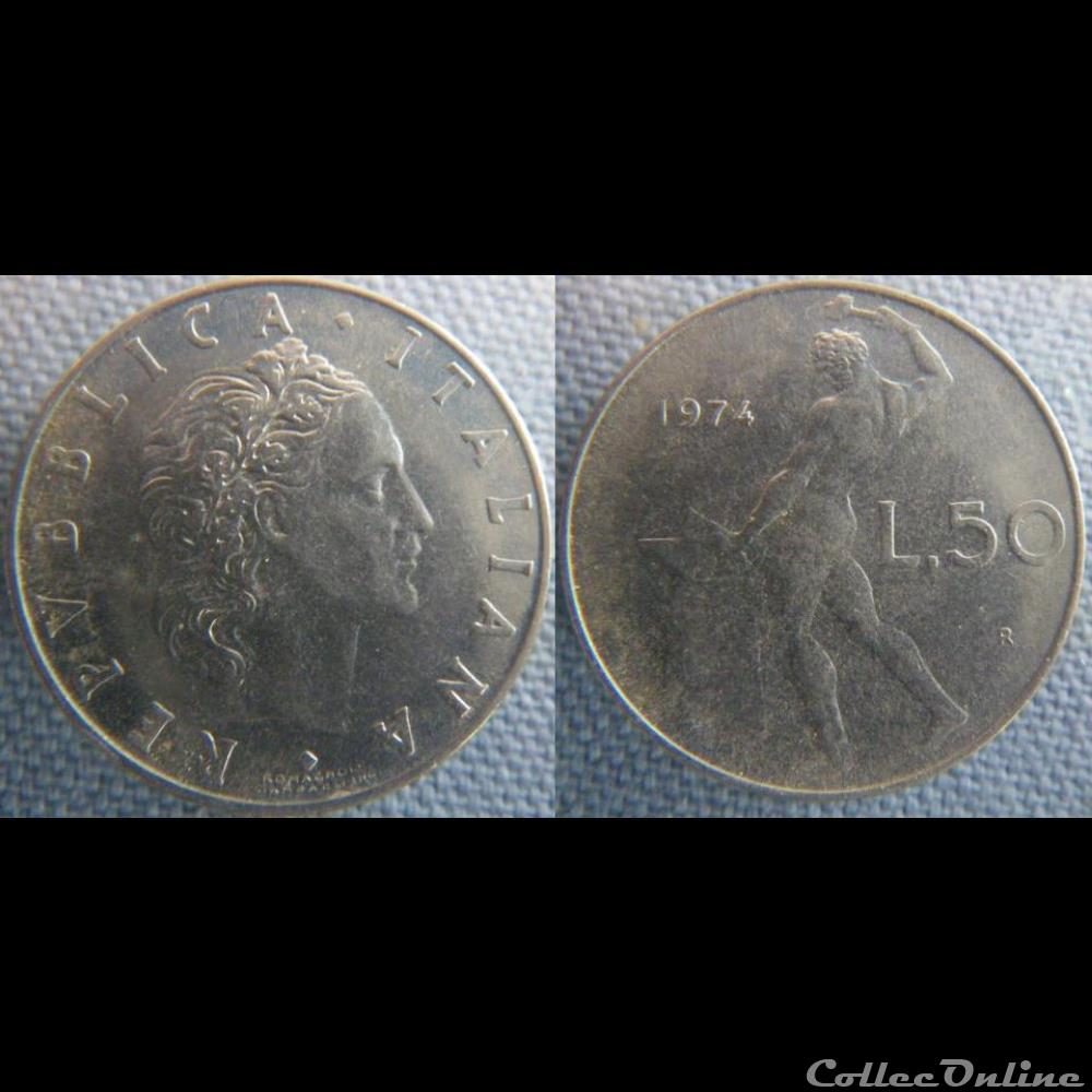 50 Lire 1974 monnaie monde italie 50 lire 1974