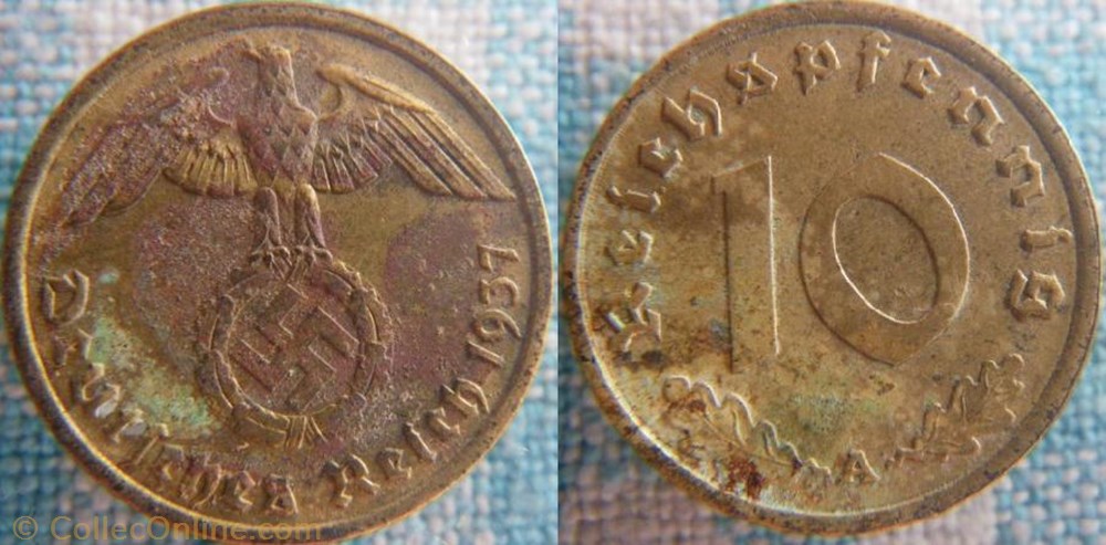 10 Reichspfennig 1937 A monnaie monde allemagne 10 reichspfennig 1937 a