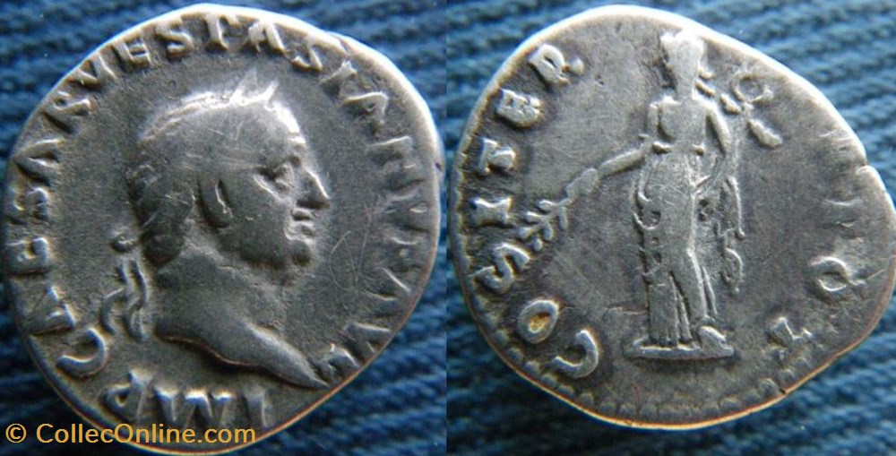 Vespasien denier monnaies antiquite av jc ap romaines republicaines imperiales vespasien denier