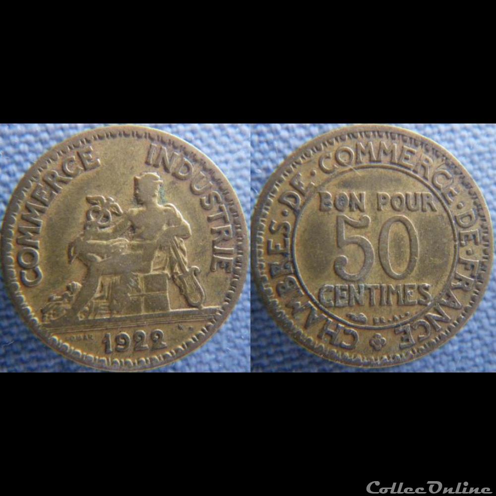 50 centimes 1922 monnaie france moderne 50 centimes 1922
