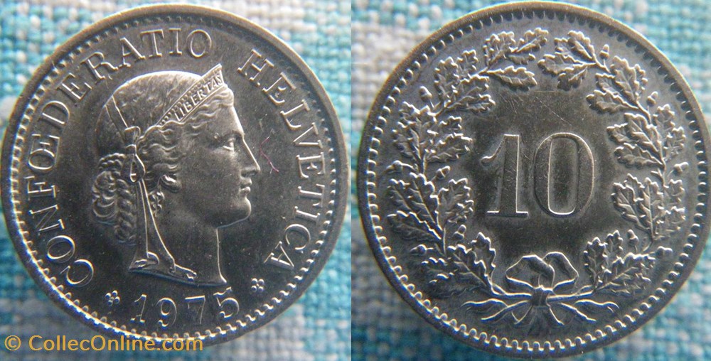 10 Rappen 1975 monnaies monde suisse 10 rappen 1975